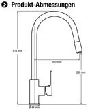 Cornat Spültisch-Einhebelarmatur "Girona" - Hochwertiger Messingkörper - Ausziehbare Schlauchbrause / Hochdruck-Armatur / Küchenarmatur / Wasserhahn