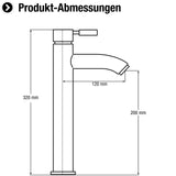 Cornat Waschtisch-Einhebelarmatur "Labin" - Verchromter Messingkörper - Hohe Auslaufhöhe - Ohne Ablaufgarnitur - ECO-Funktion & Temperaturbegrenzer / Wasserhahn fürs Bad / Waschbecken-Armatur / LAB11
