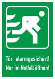 carstyling XXL Aufkleber 'Tür alarmgesichert - Nur im Notfall öffnen!' 200 x 140 mm