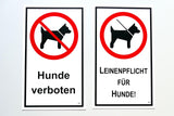 Leinenpflicht für Hunde! 150 x 250 mm Warn- Hinweis- und Verbotsschild PST-Kunststoff