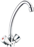 Cornat Spültisch-Zweigriffarmatur "Lisa" - Hochwertiger Messingkörper - verchromt - Hoher & schwenkbarer Auslauf / Hochdruck-Armatur / Küchenarmatur / Wasserhahn / LI5