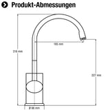 Cornat Spültisch-Einhebelarmatur "Vento" - Hochwertiger Messingkörper - verchromt - Hoher & schwenkbarer Auslauf / Hochdruck-Armatur / Küchenarmatur / Wasserhahn / VEN5