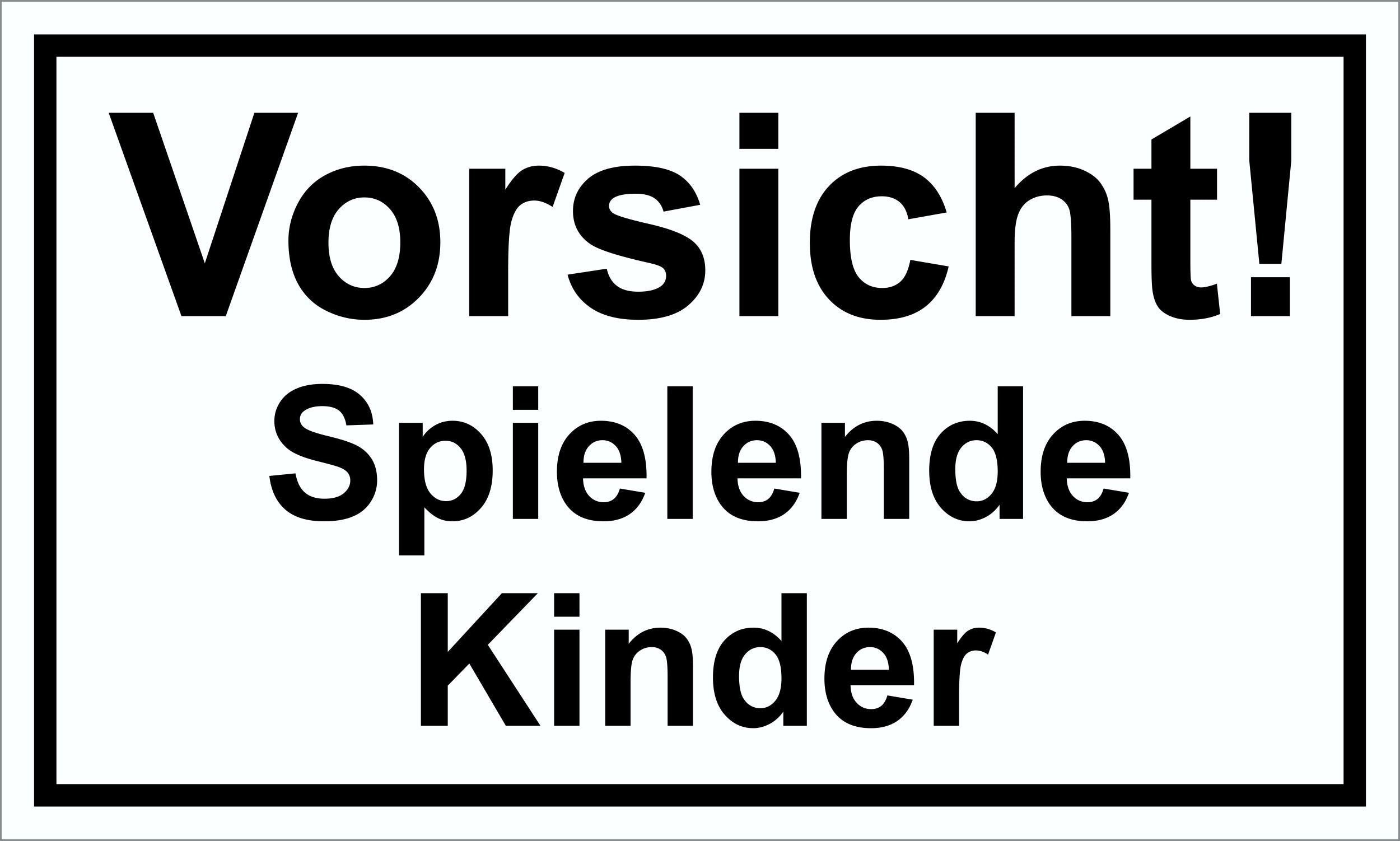 Vorsicht! Spielende Kinder 150 x 250 mm Warn- Hinweis- und Verbotsschild PST-Kunststoff Default Title