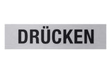 Metafranc Klebeschild - 160 x 40 mm - Aus Aluminium - In moderner Edelstahl-Optik - Selbstklebende Rückseite / Beschilderung / Infoschild / Gewerbekennzeichnung