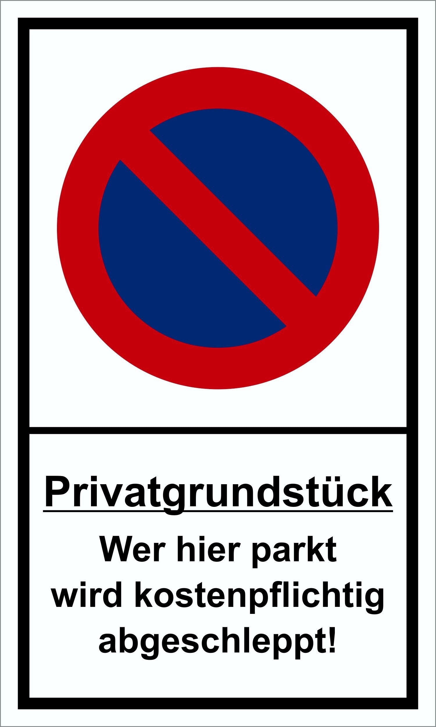 Privatgrundstück 250 x 150 mm Schild PST-Kunststoff Default Title