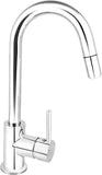 Cornat Spültisch-Einhebelarmatur "Kirna" - Hochwertiger Messingkörper - verchromt - Ausziehbare Schlauchbrause & 360° schwenkbarer Auslauf / Hochdruck-Armatur / Küchenarmatur / Wasserhahn / KIR53