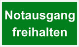 Notausgang freihalten 150 x 250 mm Warn- Hinweis- und Verbotsschild PST-Kunststoff