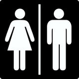 Türschild Toiletten-Schild Damen/Herren selbstklebend 100 x 100 mm