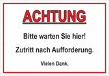 carstyling XXL Aufkleber 'Achtung - Bitte warten Sie Hier!' 210 x 140 mm