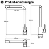 Cornat Spültisch-Einhebelarmatur "Gerano" - Hochwertiger Edelstahlkörper - rostfrei - 360° Schwenk-Auslauf - Hochdruck-Armatur / Küchenarmatur / Wasserhahn für Spüle / Einhebelmischer / GER5