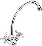 Cornat Armatur "Nostalgie" - Verchromter Messingkörper / Wasserhahn / Waschtischarmatur / Spültischarmatur / Standventil