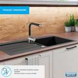 Cornat Spültisch-Einhebelarmatur "Solana" - Hochwertiger Messingkörper - Hoher & 360° schwenkbarer Auslauf / Hochdruck-Armatur / Küchenarmatur / Wasserhahn