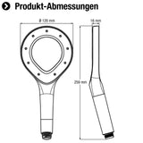 Cornat Handbrause "Tanesi" - 120 mm Kopfdurchmesser - verchromt - 1 Strahlart - Wasserspareinsatz / Brausekopf für Dusche & Badewanne / ECO-Duschbrause / TECB3422