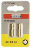 Connex COXT973840 TX 40 Titan-Nitrid Schraubendreher-Bit, 0 V, Gold, 2 Stück