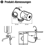 Cornat Maschinen-Einfachventil – Aus Messing – Verchromt