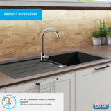 Cornat Spültisch-Einhebelarmatur "Erzano" - Hochwertiger Edelstahlkörper - rostfrei - 360° Schwenk-Auslauf - Hochdruck-Armatur / Küchenarmatur / Wasserhahn für Spüle / Einhebelmischer / ERZ5
