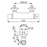 Aqua-Su "Sopotherm" Thermostat-Brausearmatur (chrom)   