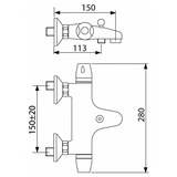 Aqua-Su "Sopotherm" Thermostat-Wannenarmatur (chrom)   