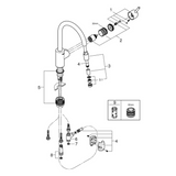 GROHE "Concetto" Niederdruck-Spültischarmatur (herausziehbar, chrom)   