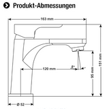 Cornat "NOIR ROUND" Waschtisch-Einhebelmischer (chrom)