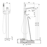 Ideal Standard "TONIC II" Badewannenarmatur (freistehend, seidenschwarz)