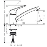 Hansgrohe "Logis 120 M31" Spültisch-Einhebelmischer (chrom)