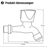 Cornat Wandventil "Lisa" schwenkbar (Messing, verchromt)