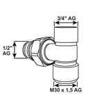 Cornat Oventrop Thermostatventil Eckform   