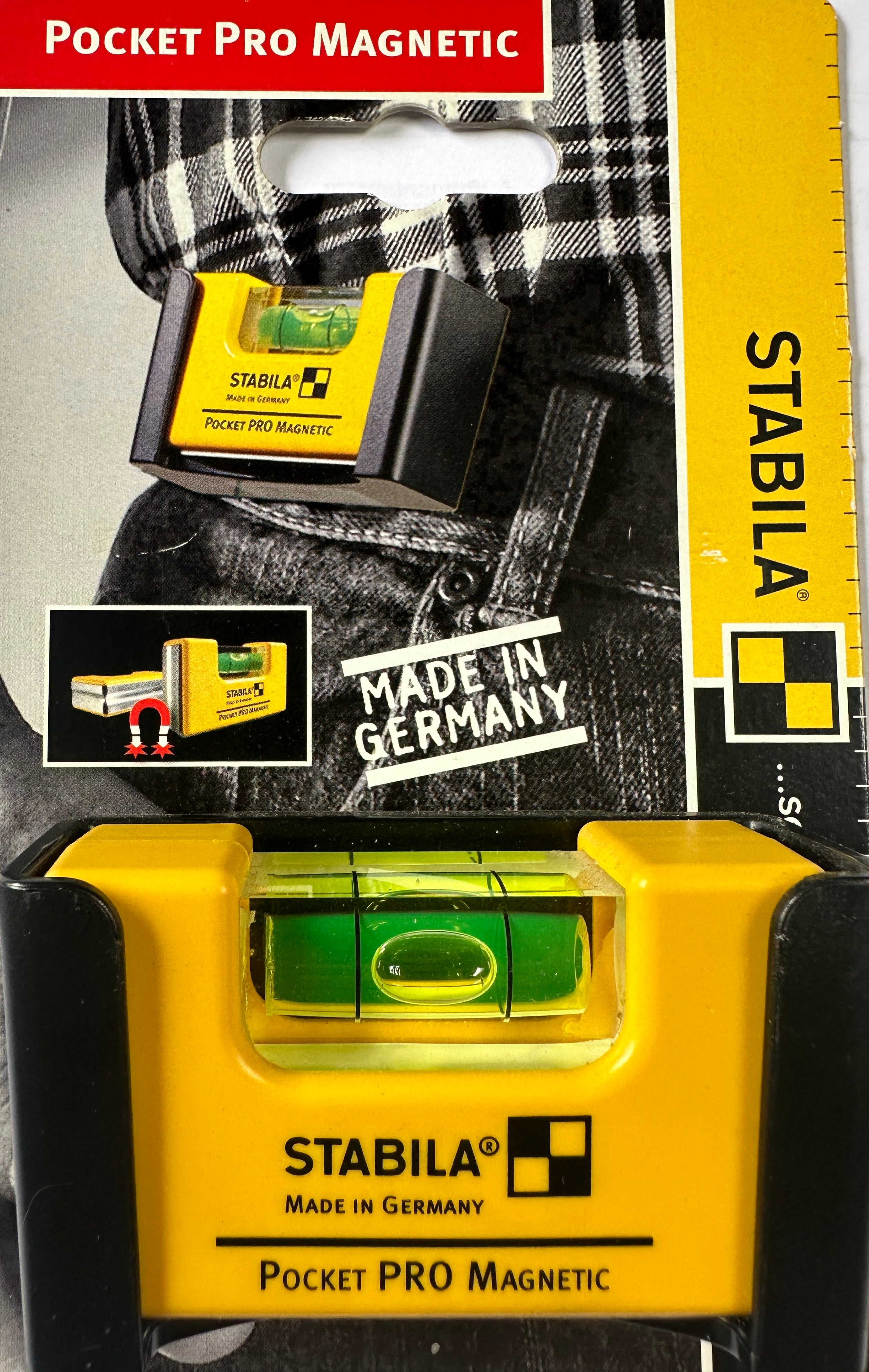 Stabila Pocket Pro Magnetic Wasserwaage mit Gürtelclip (magnetisch)   