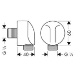 Hansgrohe "Fixfit E" Wandanschluss (ohne Rückflussverhinderer)   