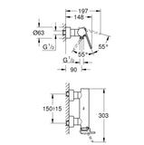 GROHE "Plus" Brause-Einhebelmischer (chrom)   