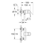 GROHE "Start Edge" Einhand-Brausebatterie (chrom)   