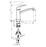 Hansgrohe "Focus / M41 160 1jet" Niederdruck-Küchenarmatur mit Einhebelmischer (chrom)   