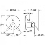 GROHE "Lineare New" Einhand-Wannenbatterie (Unterputz, supersteel)   