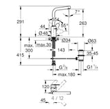 GROHE "Eurodisc Cosmopolitan" Waschtisch-Einhebelmischer (chrom)   