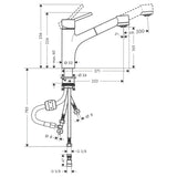 Hansgrohe "Talis S" Spültisch-Einhebelmischer mit Geschirrbrause (Niederdruck, chrom)   