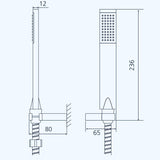 AQVAZONE Stabhandbrause mit Brauseschlauch und Wandhalter (eckig, chrom)   