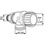 Cornat Oventrop Thermostatventil AXIAL   