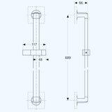 Ideal Standard "Archimodule" Brausestange (600 mm)   